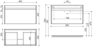 Подвесная тумба под раковину Sancos Smart SM90W 90см белый глянец