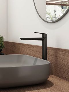 Высокий смеситель для раковины Splenka S41.15.06 чёрный