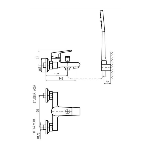 Смеситель для ванны Rav Slezak Colorado CO154.5/1 хром