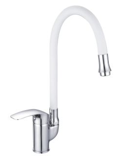 Смеситель для кухни Shevanik S5543-1 белый/хром