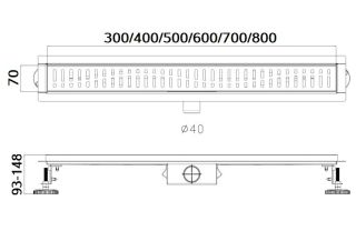 Душевой лоток Haiba HB93700 70см сатин
