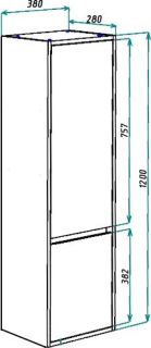 Пенал Bellezza Лоренцо 35см правый белый 00000007034