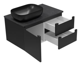 Подвесная тумба под раковину Brevita Cargo CAR-01080-021П2Я 80см чёрный