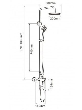 Душевая стойка Melana MELANA-F1001P хром