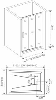 Душевая дверь Good Door Orion WTW-120-C-CH стекло прозрачное