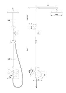 Душевая стойка Wonzon & Woghand Steam WW-88739008-MB чёрный матовый