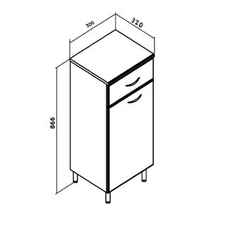 Полупенал Runo с корзиной для белья  30 (00000000112)
