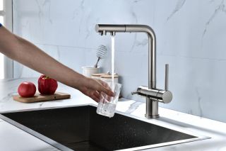 Смеситель для кухни Paulmark Serpentine Se213222-NI никель