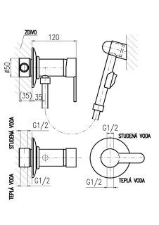 Гигиенический душ со смесителем Rav Slezak Zambezi ZA047/1 хром