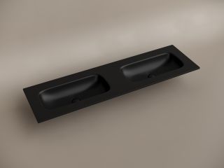 Раковина Ceramicanova Grace CN7023MBwx с двумя чашами 160 см чёрный матовый