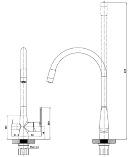 Смеситель для кухни ESKO Coral CL03GB черный золото