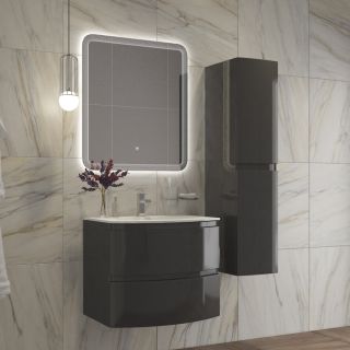 Зеркало Cezares с лазерной гравировкой, контурной подсветкой сенсорным выключателем CEZARES CZR-SPC-DUET-800-800-LED-TCH