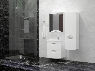 Тумба под раковину STYLE LINE ЛС-000010039 "Жасмин 2" (2 ящ.), Комо 50, Люкс белая, PLUS