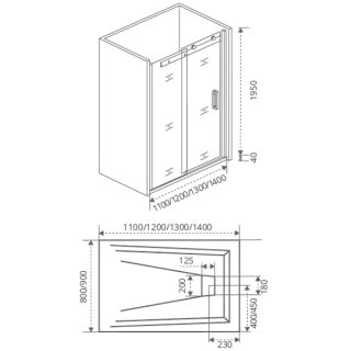 Душевая дверь Good Door Altair WTW-130-C-CH стекло прозрачное