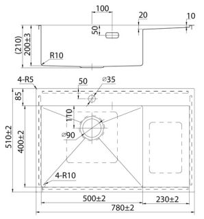 Кухонная мойка IDDIS Haze HAZ78SLi77 левая 78см сталь