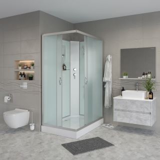 Душевая кабина Niagara NG-43975-14QBK 90x70см серебро/матовое