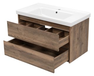 Подвесная тумба под раковину Brevita Dallas DAL-01090-074П 90см дуб Галифакс олово