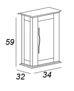 Шкаф подвесной Cezares 34x59 Nero grafite Tiffany 54961