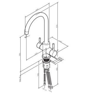 Смеситель для кухни Am.Pm X-Joy S F85B07711 с каналом для питьевой воды сатин