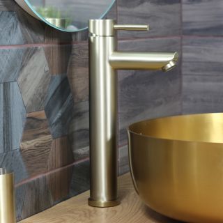 Смеситель для раковины Melana Tondo MELANA-610102PVD-G золото