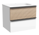 Подвесная тумба под раковину Sancos Delta DL60W 60см дуб светлый/белый