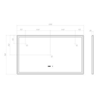 Зеркало с подсветкой Vigo Geometry Luxe 212 120 см