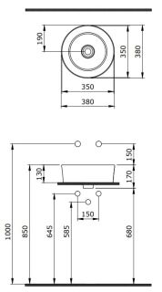 Раковина Berges Mascon 181005 38см белый