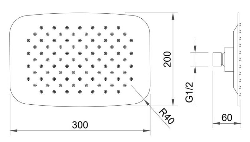Верхний душ Berges Ventas O 30см чёрный матовый 074006