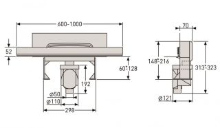 Душевой лоток Berges Wall 092056 пристенный 60см золото