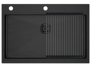 Комплект Paulmark: мойка Vast-Pro 60 и ролл-мат Pro PM707551-GM+R405-GM воронёная сталь