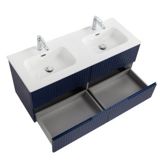 База под раковину Cezares подвесная с четырьмя выкатными ящиками для раковины с двумя чашами, Sapfiro, 1200x457x500, DUET-N-1200-4C-SO-2-SPF-P