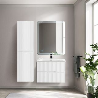 База под раковину Cezares подвесная с двумя выкатными ящиками, Bianco Lucido, 800x457x500, DUET-N-800-2C-SO-BL