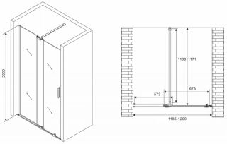 Душевая дверь ABBER Komfort AG90120 120см хром