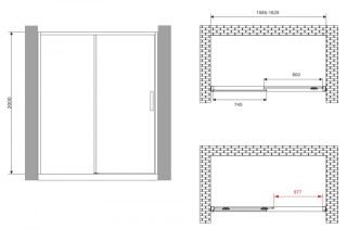 Душевая дверь ABBER Komfort AG93160 160см хром