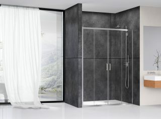 Душевая дверь ABBER Schwarzer Diamant 180см хром AG33180