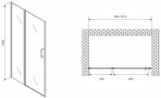 Душевая дверь ABBER Sonnenstrand 100см чёрный AG04100BS