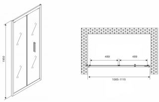 Душевая дверь ABBER Sonnenstrand 110см хром AG07110