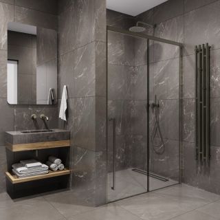 Душевая дверь в нишу Timo T50L 140 см левая никель