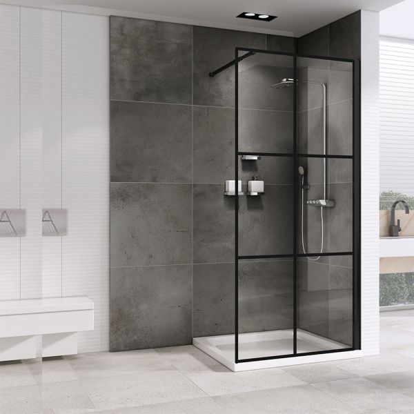 Душевая перегородка ABBER Immer Offen 120см чёрный AG62120B8