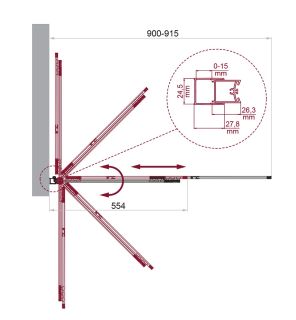 Душевая шторка на ванну BelBagno LUCE-VF-11-90/145-C-Cr хром