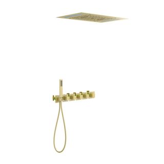 Душевой комплект Timo Petruma SX-5229/17SM с термостатом золото матовое