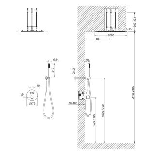 Душевой комплект Timo Saona SX-2370/17SM с термостатом золото матовое