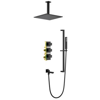 Душевой комплект Timo Selene SX-2239/03SM с термостатом чёрный