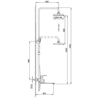 Душевая стойка Frap F2471-9 Оружейная сталь