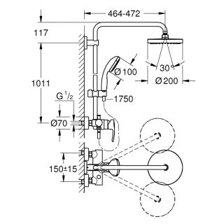 Душевая система Grohe New Tempesta 26244001 хром