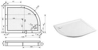 Душевой поддон Эстет Омега ФР-00000767 П 100x80см белый