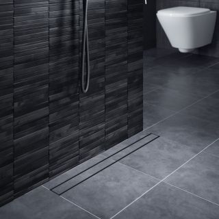 Душевой лоток Timo Drain System DS230210/03 100см с двусторонней панелью plate под плитку чёрный