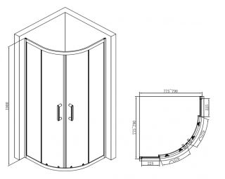 Душевой уголок ABBER Schwarzer Diamant 80x80см чёрный AG01080B
