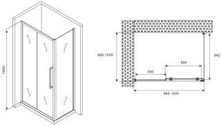 Душевой уголок ABBER Schwarzer Diamant AG30100H-S100 100x100см хром