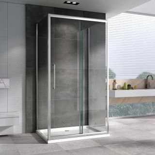 Душевой уголок ABBER Schwarzer Diamant AG30100H-S90-S90 100x90см хром